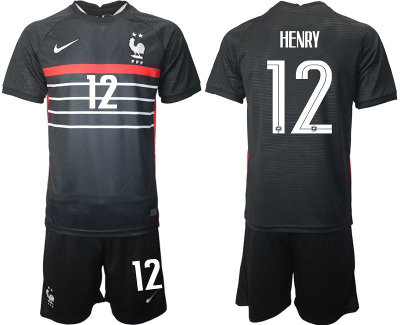 Men 2022 World Cup National Team France home black #12 Soccer Jersey